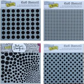 img 4 attached to 🎨 Crafters Workshop Mixed Media Stencils Set for Arts, Card Making, Scrapbooking - Dots, Bubble, Polka Dot, Grid Stencil - 6 Inch x 6 Inch Templates - Small and Large Circle Pattern