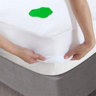 🌿 premium twin mattress protector: waterproof bamboo cover for skin-friendly, breathable & noiseless cooling - fits 14'' deep pocket logo
