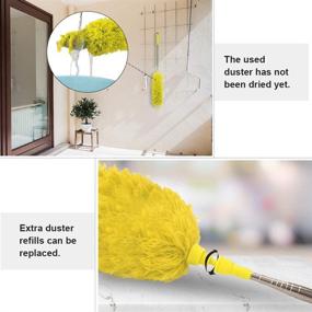 img 1 attached to 🧤 High-Quality DELUX Microfiber Duster Replacement Head Refill for 15" Poles in Yellow