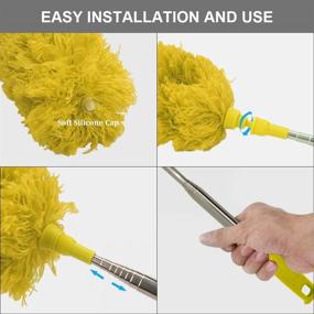 img 3 attached to 🧤 High-Quality DELUX Microfiber Duster Replacement Head Refill for 15" Poles in Yellow