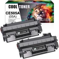 cool toner compatible toner cartridge: high-quality replacement for hp 🖨️ 05a ce505a - for hp laserjet p2035 p2055dn - black ink, 2-pack logo