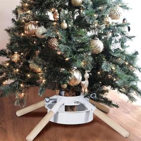 img 1 attached to 🎄 Blissun Christmas Tree Stand: Sturdy Xmas Tree Holder in White for Real Trees