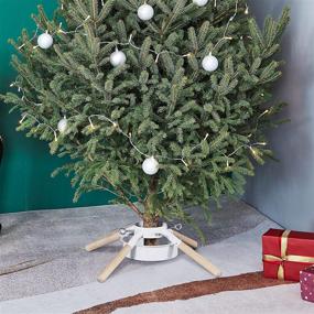 img 2 attached to 🎄 Blissun Christmas Tree Stand: Sturdy Xmas Tree Holder in White for Real Trees