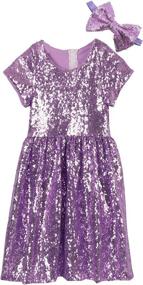 img 3 attached to 🎀 Fuchsia Sequins Birthday and Christmas Clothing for Girls - HXCMall Collection