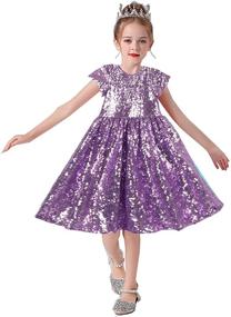 img 4 attached to 🎀 Fuchsia Sequins Birthday and Christmas Clothing for Girls - HXCMall Collection