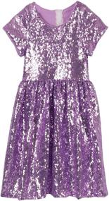 img 2 attached to 🎀 Fuchsia Sequins Birthday and Christmas Clothing for Girls - HXCMall Collection