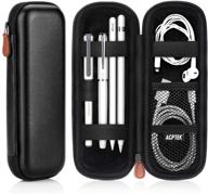 🖊️ agptek apple pencil 2 case holder - premium carrying case for ipad pro stylus pen, samsung, huawei, apple pen accessories, usb cable, earphone, fountain pen - black logo