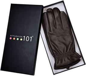 img 1 attached to Leather Winter Driving X Large Cashmere Men's Accessories