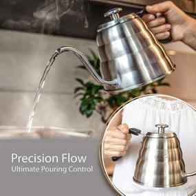 img 1 attached to Stricoza Stainless Steel Pour Over Coffee Kettle with Thermometer - Gooseneck Drip Kettle for Brewing Perfect Coffee and Tea + Bonus eBook