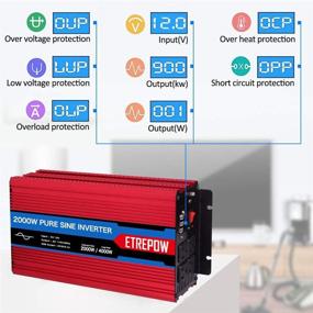 img 1 attached to ETREPOW 2000 Watt/4000 Watt Pure Sine Wave Power Inverter - 12V DC to 110V AC Converter with Wireless Remote Control, Ideal for Car Use - 4 AC Sockets and 2.1A USB Port Included