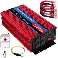 etrepow 2000 watt/4000 watt pure sine wave power inverter - 12v dc to 110v ac converter with wireless remote control, ideal for car use - 4 ac sockets and 2.1a usb port included logo