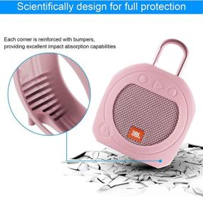 img 2 attached to TXEsign Protective Silicone Stand Up Case For JBL Clip 3 Waterproof Portable Bluetooth Speaker (Pink)