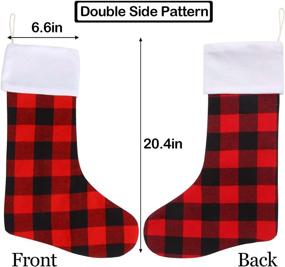 img 3 attached to 🎅 DIYASY Christmas Red Black Buffalo Plaid Stockings - 6 Pack 18 Inches Large Plaid Stockings with Plush Cuff - Classic Christmas Stockings Decorations for Fireplace Hanging and Holiday Décor