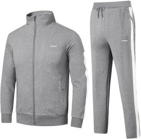 img 4 attached to Cotrasen Tracksuit Athletic Outdoor Sweatsuit Men's Clothing for Active