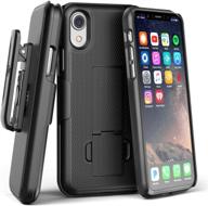 📱 iphone xr belt clip case (2018) - duraclip series grip cover with rotating holster (black) - enhanced seo logo