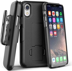 img 4 attached to 📱 iPhone XR Belt Clip Case (2018) - DuraClip Series Grip Cover with Rotating Holster (Black) - Enhanced SEO