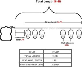 img 3 attached to 🦕 LUMINATERY Ombre Skull Dinosaur String Lights - 30 LED Lights for Party, Wedding, and Garden Decoration (Red)