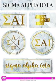 img 1 attached to 🎨 Sticker Sheet Set - Sigma Alpha Iota Marble Theme Design