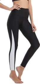 img 2 attached to Ubestyle Leggings Running Protective Blue Rhombus Sports & Fitness