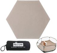 pecow hexagon washable liner: waterproof & reusable for small animal playpens, hamster cages, guinea pig play pens, bunny carriers, and indoor/outdoor rabbit tents logo