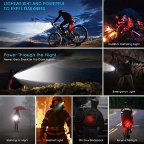 img 1 attached to 🚴 Super Bright 7000 Lumens LED Bike Lights Front and Back - Powerful USB Rechargeable Bicycle Headlight with 20 Modes, Long-Lasting Up to 10+ Hours - Waterproof Bike Headlight Taillight for Road and Mountain Cycling