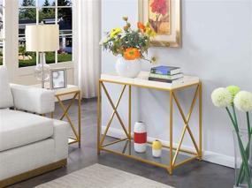 img 3 attached to Stylish Convenience: White / Gold St. Andrews Console Table by Convenience Concepts