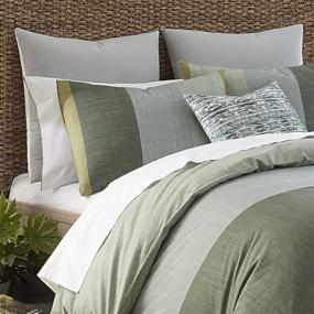 img 2 attached to 🛏️ Izi Chambray Color Block Print Comforter Set in King Size - Stylish Green Design with Ultimate Comfort