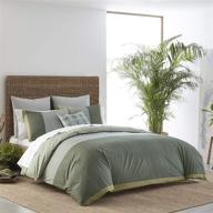 🛏️ izi chambray color block print comforter set in king size - stylish green design with ultimate comfort logo