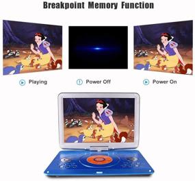 img 3 attached to Portable DVD Player - 16.9&#34; Screen, 5 Hrs Battery, Car Charger - Ideal for Kids, Sync TV, USB & SD Card Support (Blue)