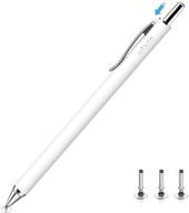🖊️ mixoo retractable stylus for touch screens - universal high sensitivity touch screen pen with 3 replaceable disc tips for ipad, iphone, and all capacitive tablets & cell phones (white) logo