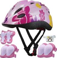 certified lamsion kids helmet with adjustable sports protective gear set for 4-10 year old boys and girls: knee elbow wrist pads, ideal for cycling, skating, scooters logo