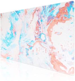 img 4 attached to 🖊️ Large PU Leather Desk Pad with Non-Slip Design – Waterproof Office Mouse Pad and Writing Mat for Laptop Desktop – Desk Mat Protector for Office/Home Use (31.4" X 15.7") – Pink and Blue Options Available