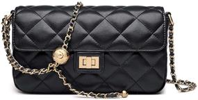 img 4 attached to Leather Crossbody Cowhide Quilted Handbags