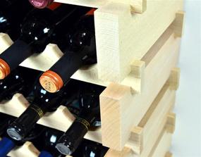 img 2 attached to 🍷 sfDisplay.com,LLC. Newest Improved Modular Wine Rack Beechwood - Holds 32 Bottles Across 4 Rows - High Capacity Storage Solution!