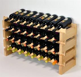 img 3 attached to 🍷 sfDisplay.com,LLC. Newest Improved Modular Wine Rack Beechwood - Holds 32 Bottles Across 4 Rows - High Capacity Storage Solution!