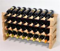 🍷 sfdisplay.com,llc. newest improved modular wine rack beechwood - holds 32 bottles across 4 rows - high capacity storage solution! логотип