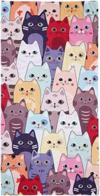 img 4 attached to 🐱 LIVILAN Cute Kitten Cat Microfiber Beach Towel: Oversized, Soft, and Quick-Drying