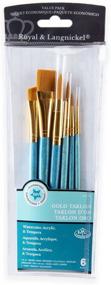 img 3 attached to 🌟 Премиум-набор кистей Royal Brush Manufacturing Royal and Langnickel Zip N' Close из 6 предметов в элегантной золотой синтетике Taklon