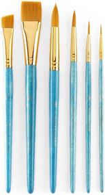 img 4 attached to 🌟 Премиум-набор кистей Royal Brush Manufacturing Royal and Langnickel Zip N' Close из 6 предметов в элегантной золотой синтетике Taklon