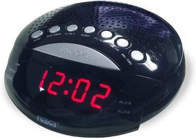 img 1 attached to ⏰ NAXA Electronics NRC-170: Dual Alarm Clock with AM/FM Radio and Snooze - Sleek Black Lacquer Design