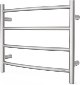 img 4 attached to 🔥 SHARNDY Wall Mounted Towel Warmer - Brushed Nickel Plug-in Electric Heated Towel Rack with 4 Stainless Steel Curved Round Bars for Bathroom Drying - ETW29, 40W, 16.54x23.62x5.51 inches