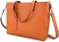 👜 laptop tote bag for women - ecosusi briefcase 15.6" pu leather messenger shoulder bag logo