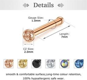 img 2 attached to 💉 Zolure Surgical Steel Nose Piercing Set - Bone Screws Studs 18G 20G 20-32PCS, Clear Nose Stud Retainer - Body Jewelry for You