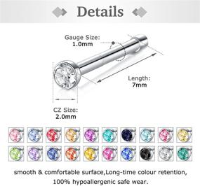 img 1 attached to 💉 Zolure Surgical Steel Nose Piercing Set - Bone Screws Studs 18G 20G 20-32PCS, Clear Nose Stud Retainer - Body Jewelry for You