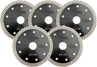 🔪 shdiatool super thin diamond turbo blade 5pcs 4 1/2 inch - premium cutting tool for porcelain, ceramic tile, and granite - dia 115mm logo