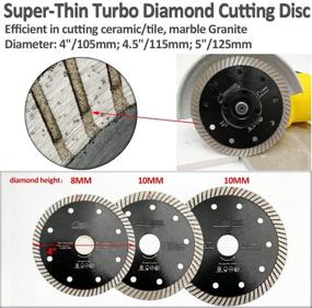 img 3 attached to 🔪 SHDIATOOL Super Thin Diamond Turbo Blade 5PCS 4 1/2 Inch - Premium Cutting Tool for Porcelain, Ceramic Tile, and Granite - Dia 115mm