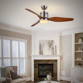 img 4 attached to Fansose 46-inch LED Indoor Ceiling Fan with Reversible Motor: Enhance Your Dining Room, Living Room, and Balcony with Three Wooden Silver Blades - ETL Tested!