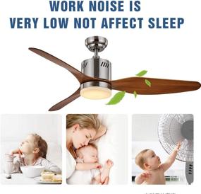 img 3 attached to Fansose 46-inch LED Indoor Ceiling Fan with Reversible Motor: Enhance Your Dining Room, Living Room, and Balcony with Three Wooden Silver Blades - ETL Tested!