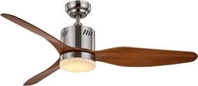 img 2 attached to Fansose 46-inch LED Indoor Ceiling Fan with Reversible Motor: Enhance Your Dining Room, Living Room, and Balcony with Three Wooden Silver Blades - ETL Tested!