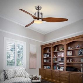 img 1 attached to Fansose 46-inch LED Indoor Ceiling Fan with Reversible Motor: Enhance Your Dining Room, Living Room, and Balcony with Three Wooden Silver Blades - ETL Tested!